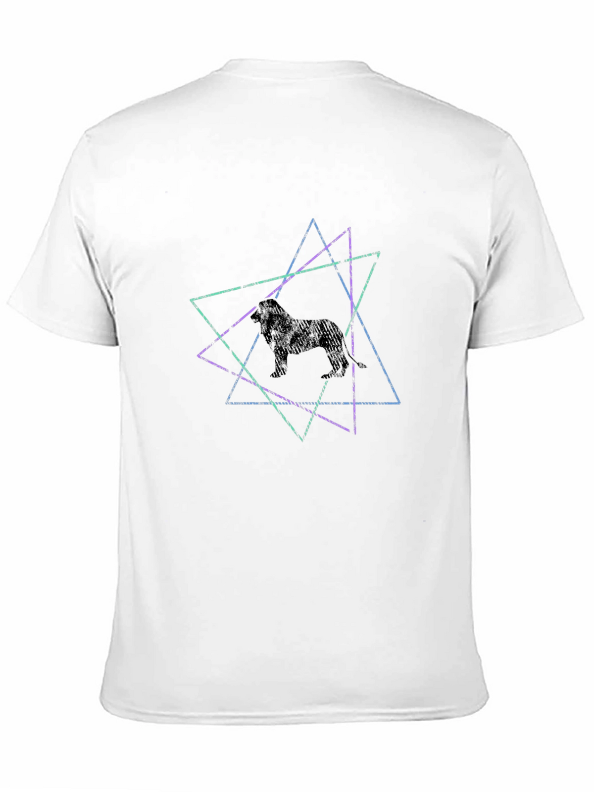 Geometric Lion Graphic Tee - Trendy Casual Style