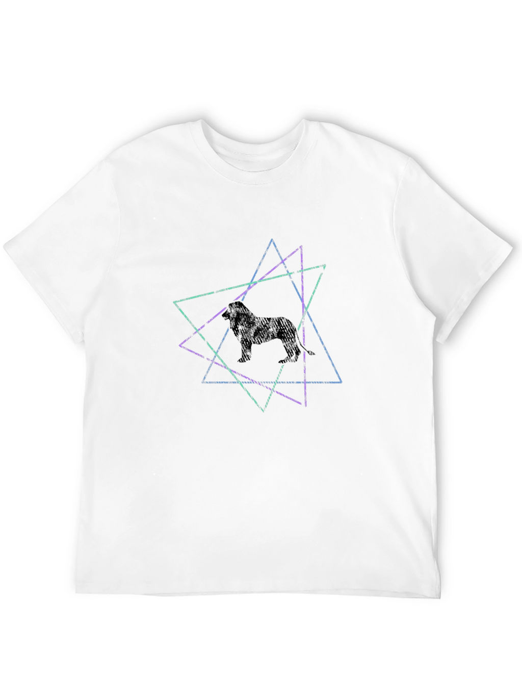 Geometric Lion Graphic Tee - Trendy Casual Style