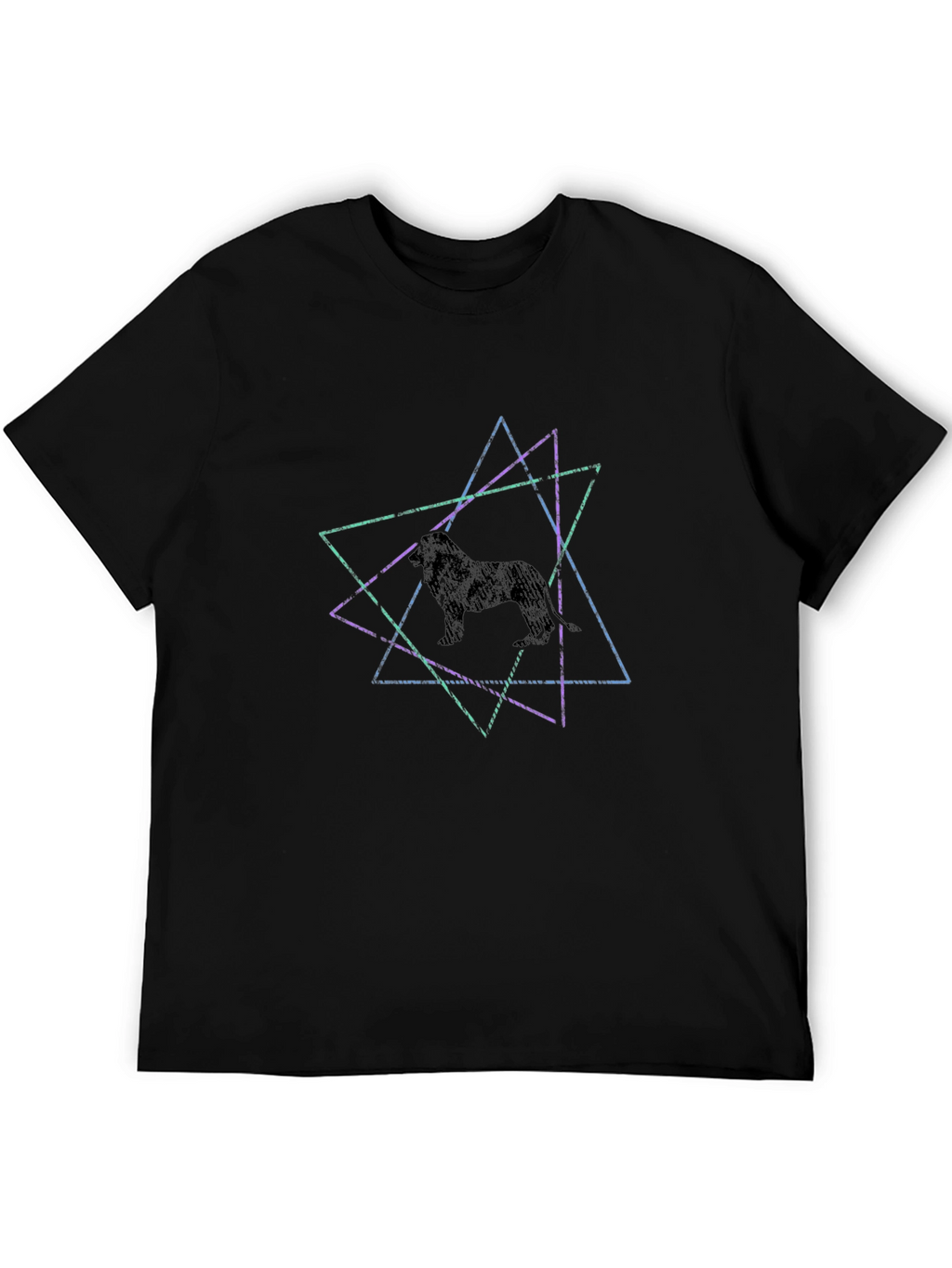 Geometric Lion Graphic Tee - Trendy Casual Style