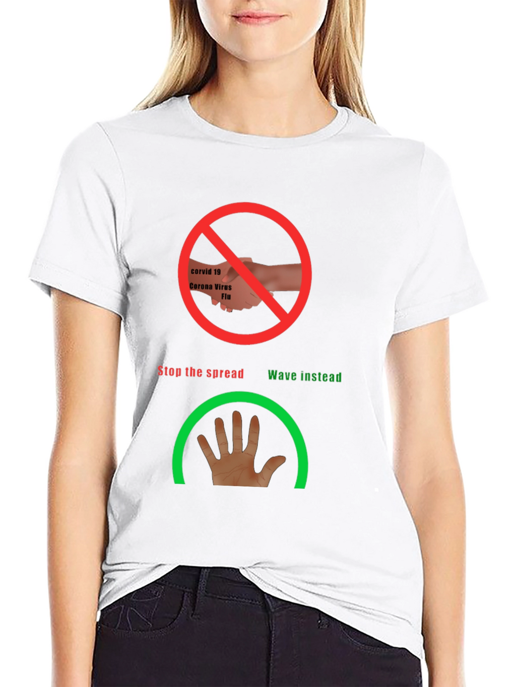 Stop the Spread Novelty Tee - Wave Instead!