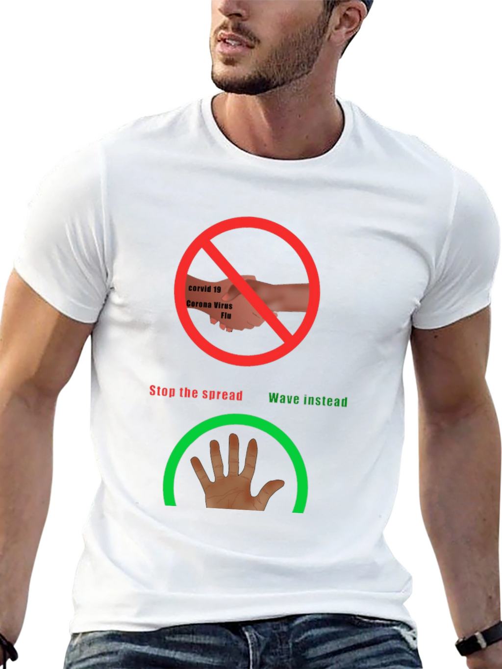 Stop the Spread Novelty Tee - Wave Instead!