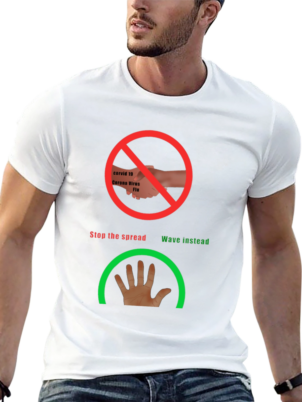 Stop the Spread Novelty Tee - Wave Instead!