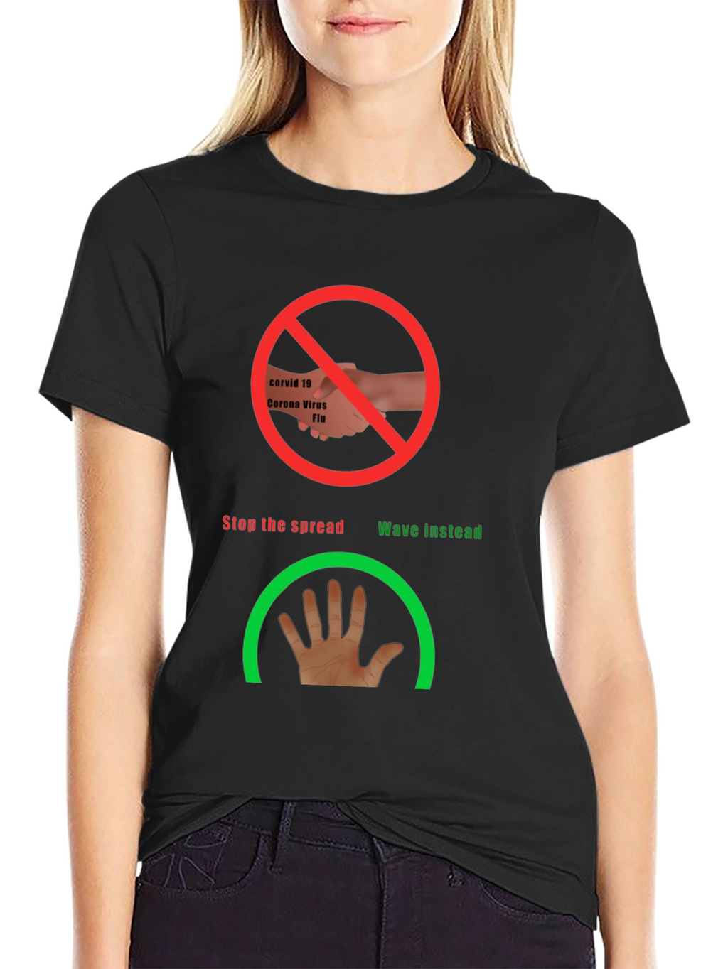 Stop the Spread Novelty Tee - Wave Instead!