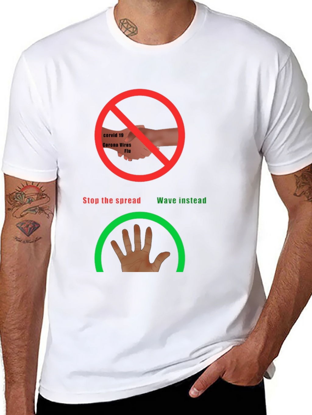Stop the Spread Novelty Tee - Wave Instead!