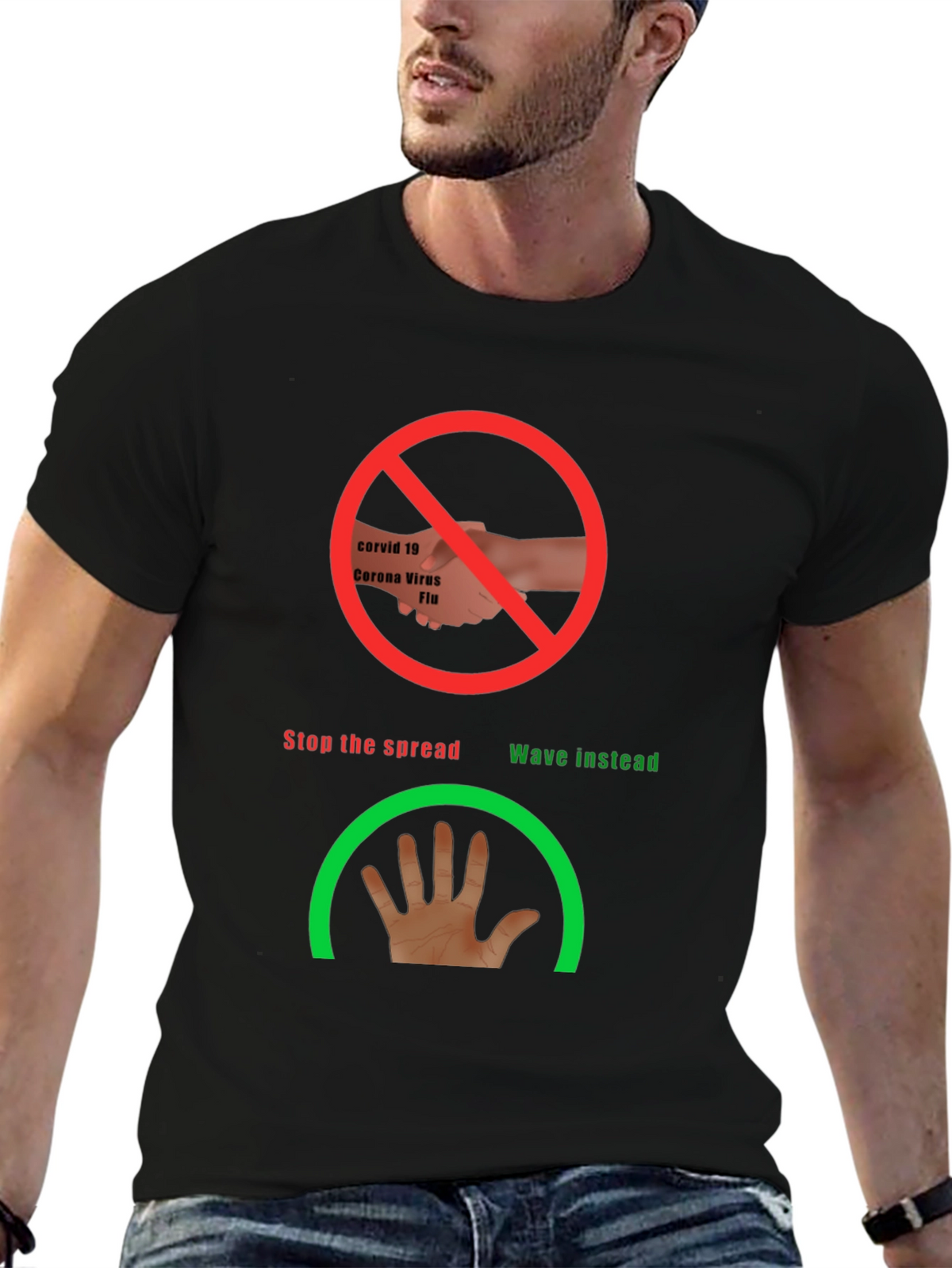 Stop the Spread Novelty Tee - Wave Instead!