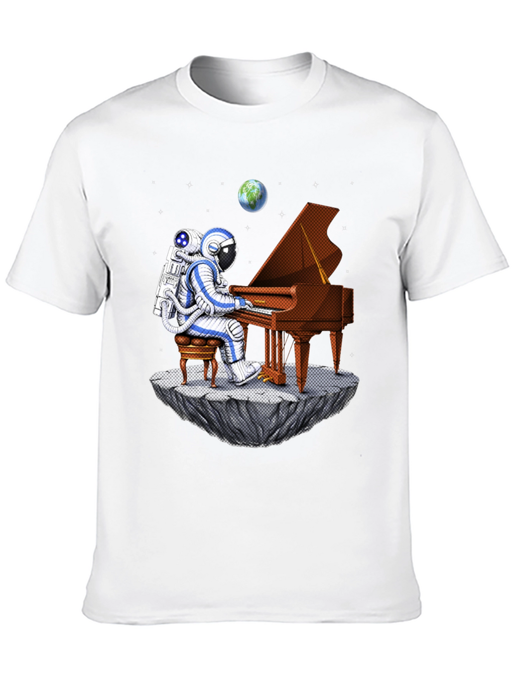 Astronaut Piano Player Graphic Tee
