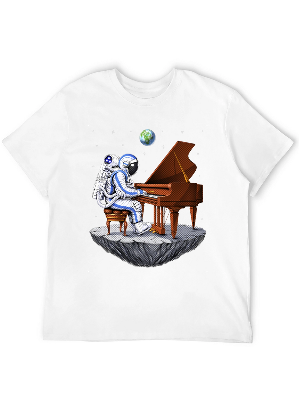 Astronaut Piano Player Graphic Tee
