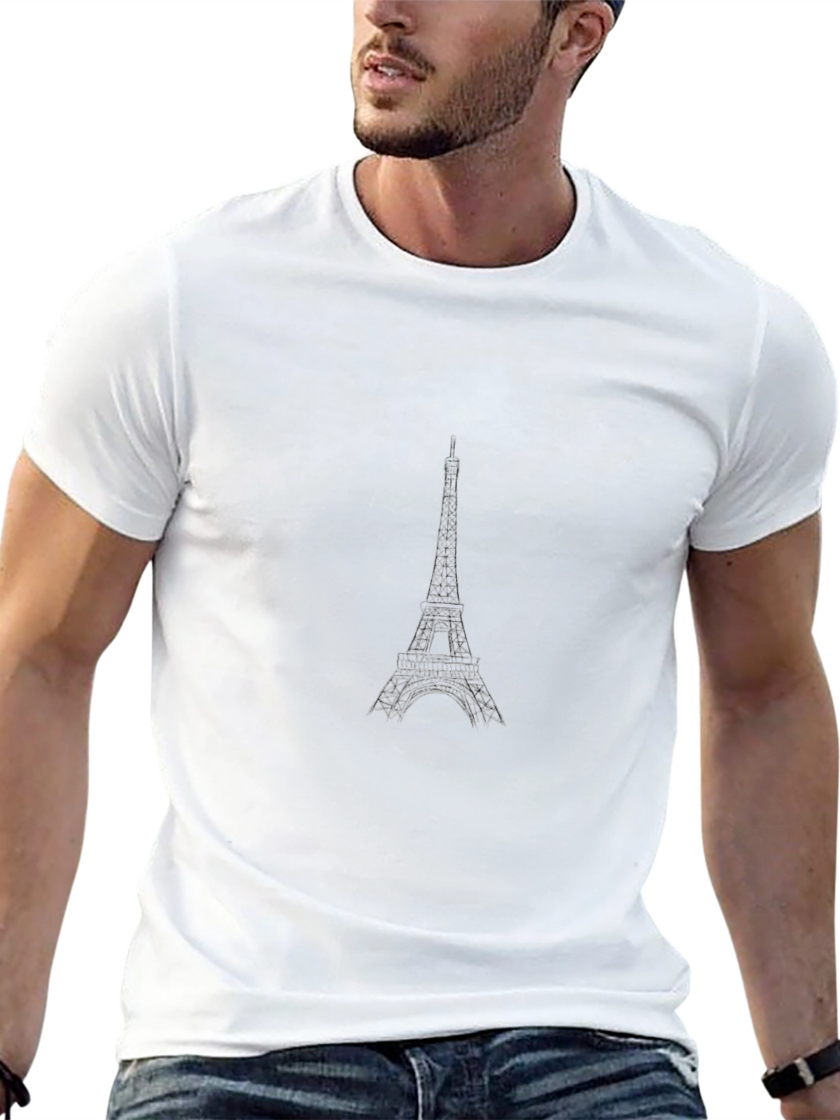 Eiffel Tower Graphic Black T-Shirt