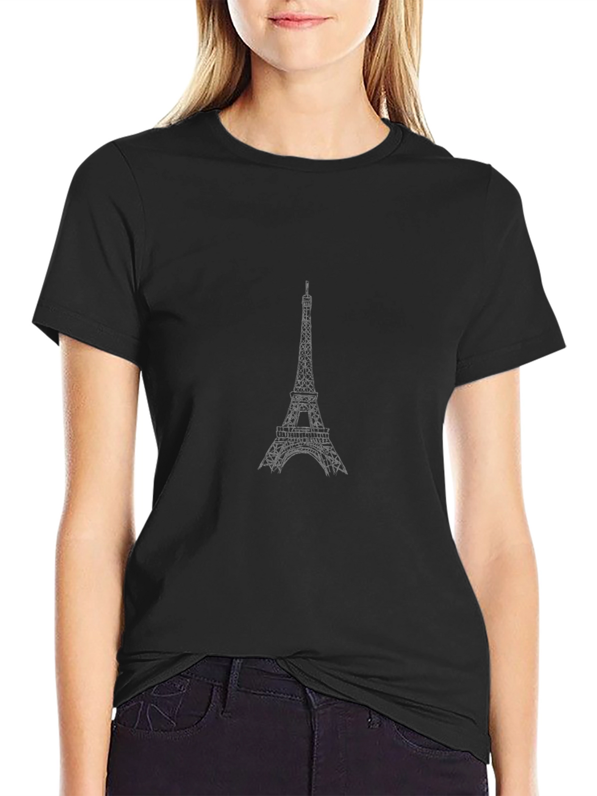 Eiffel Tower Graphic Black T-Shirt