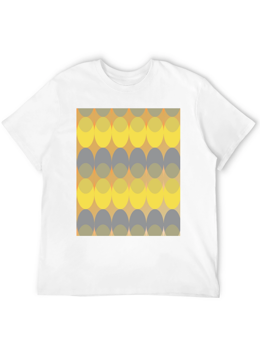 Retro Ellipse Pattern Black T-Shirt