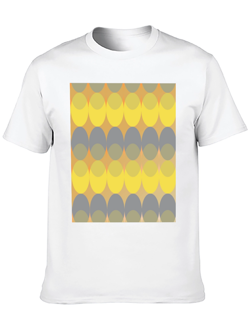 Retro Ellipse Pattern Black T-Shirt