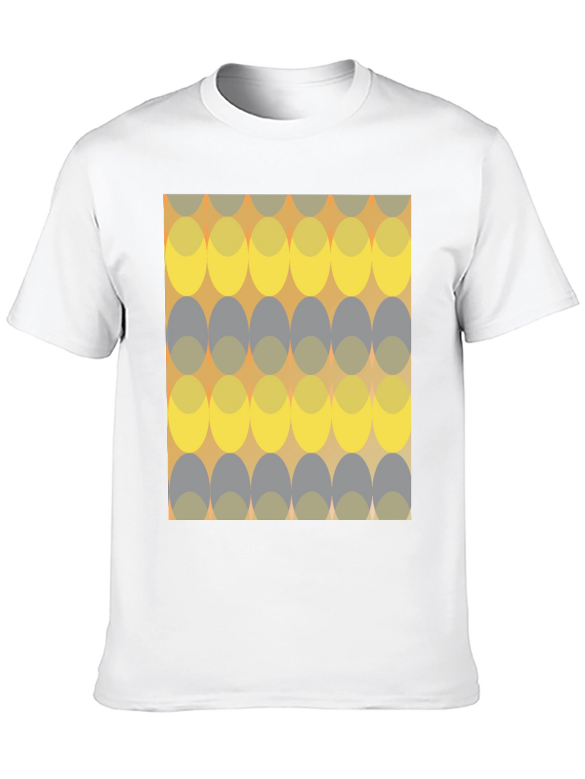 Retro Ellipse Pattern Black T-Shirt