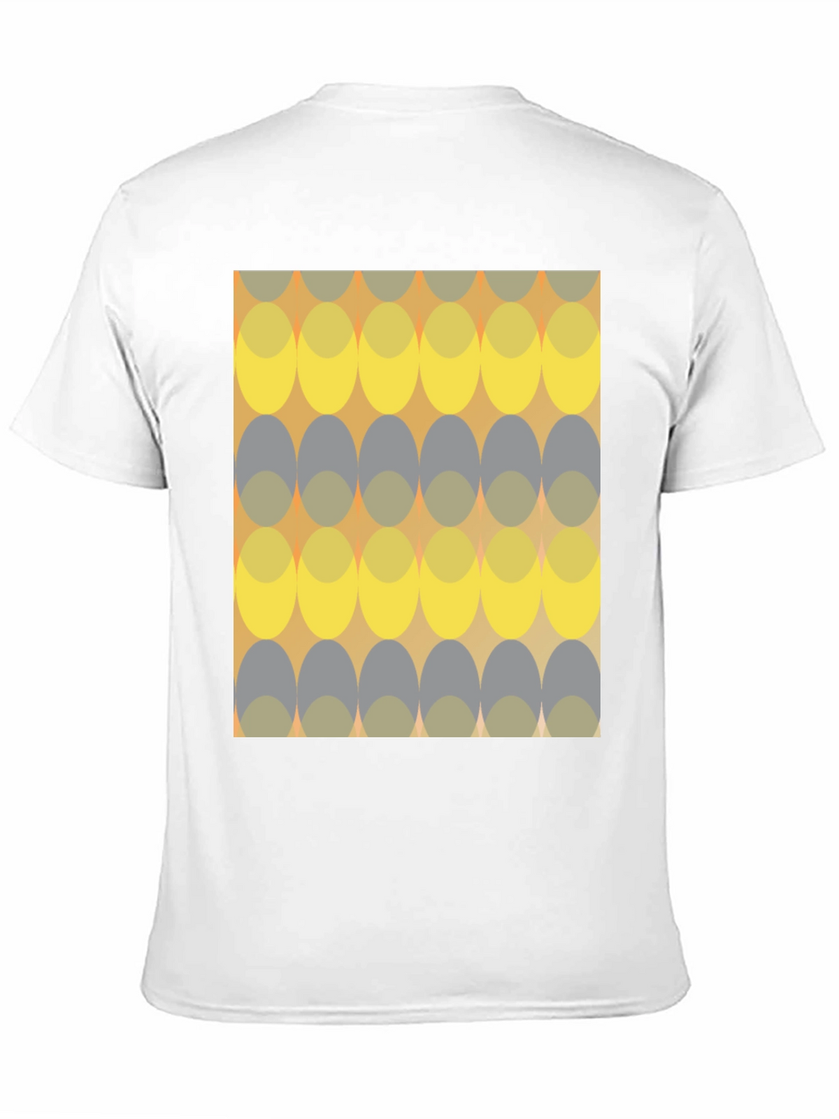 Retro Ellipse Pattern Black T-Shirt