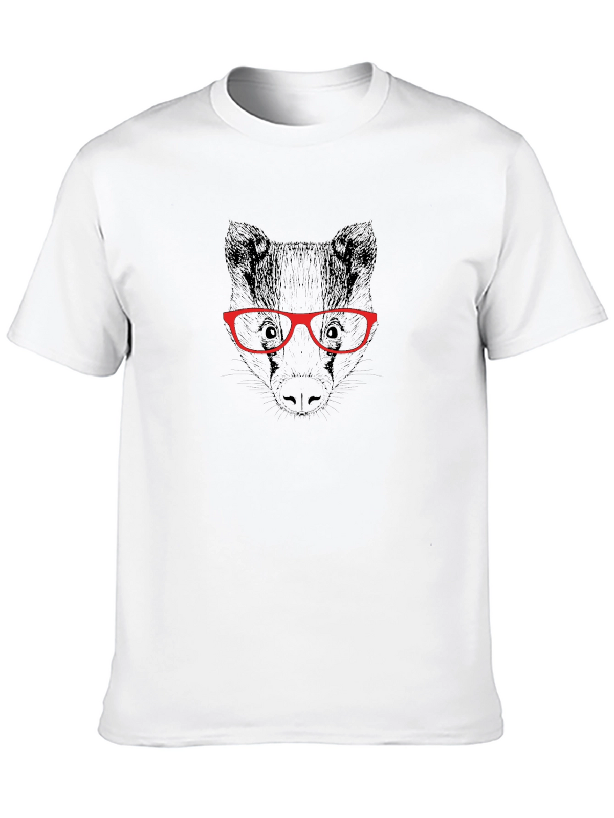 Cool Badger with Glasses Graphic T-Shirt