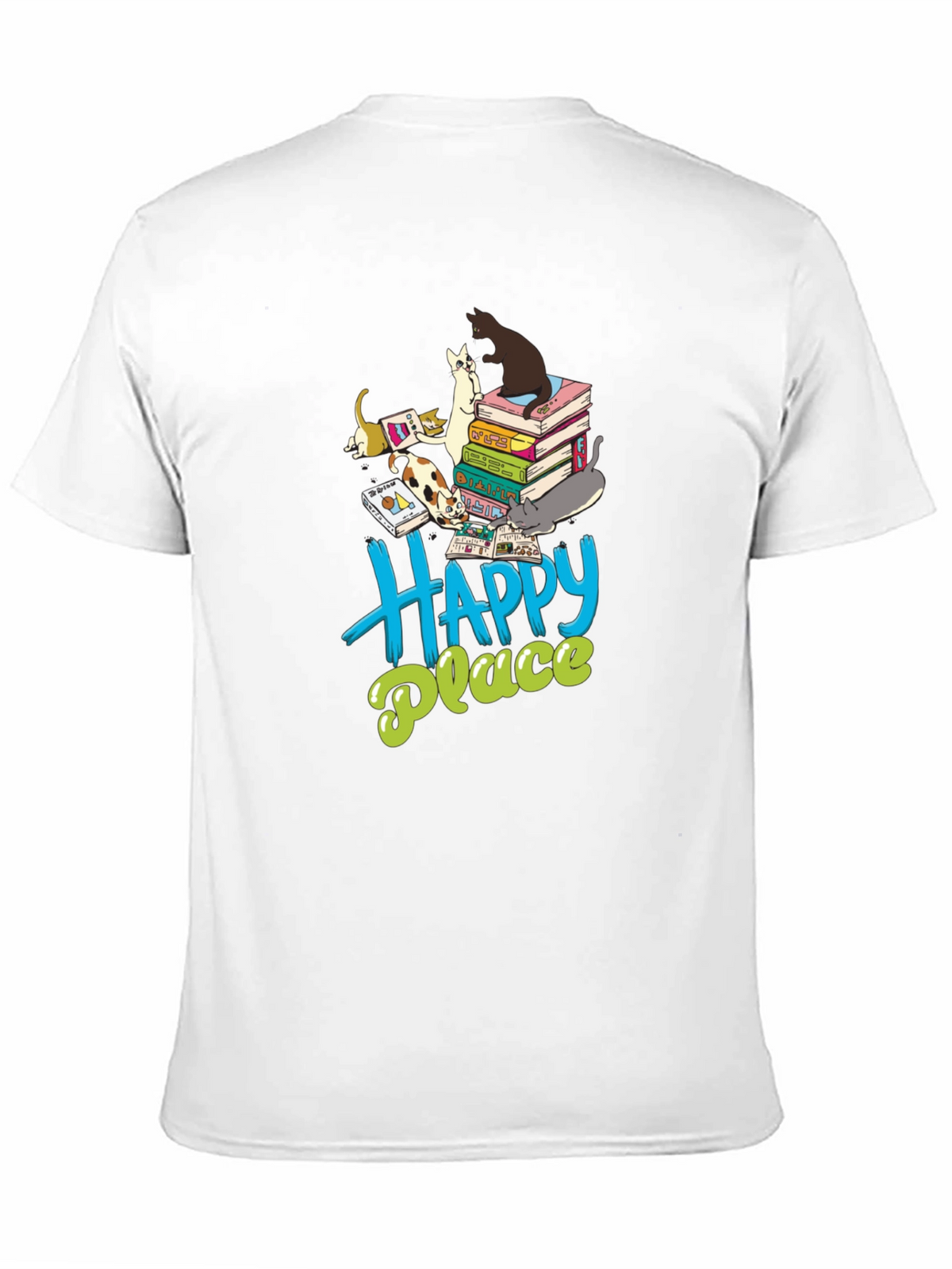 Cats & Books Happy Place Graphic Tee