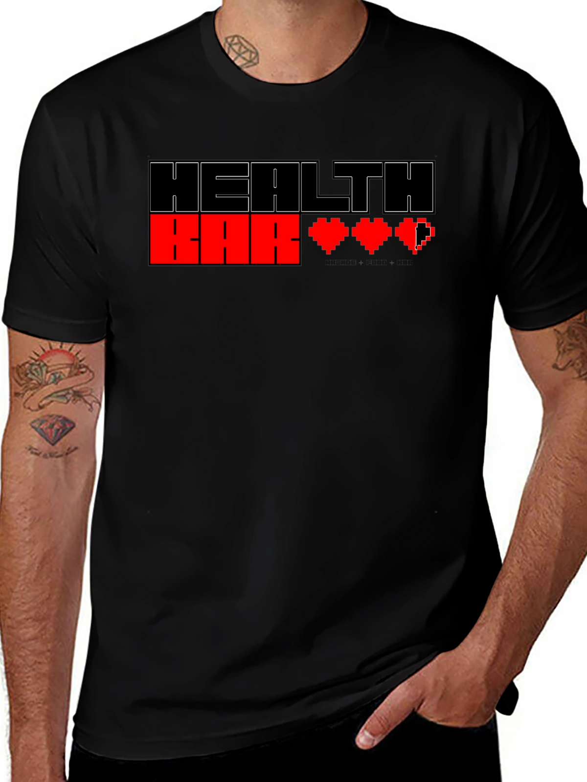 Health Bar Pixel Art Gamer T-Shirt