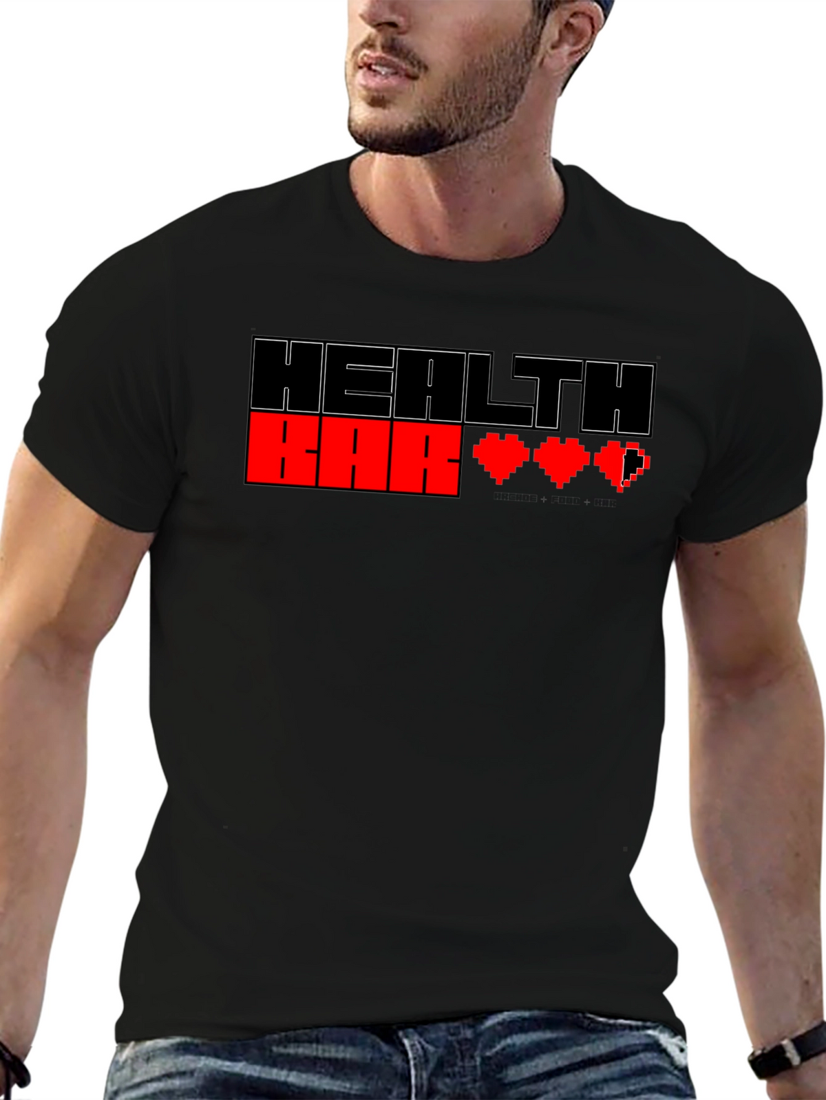 Health Bar Pixel Art Gamer T-Shirt