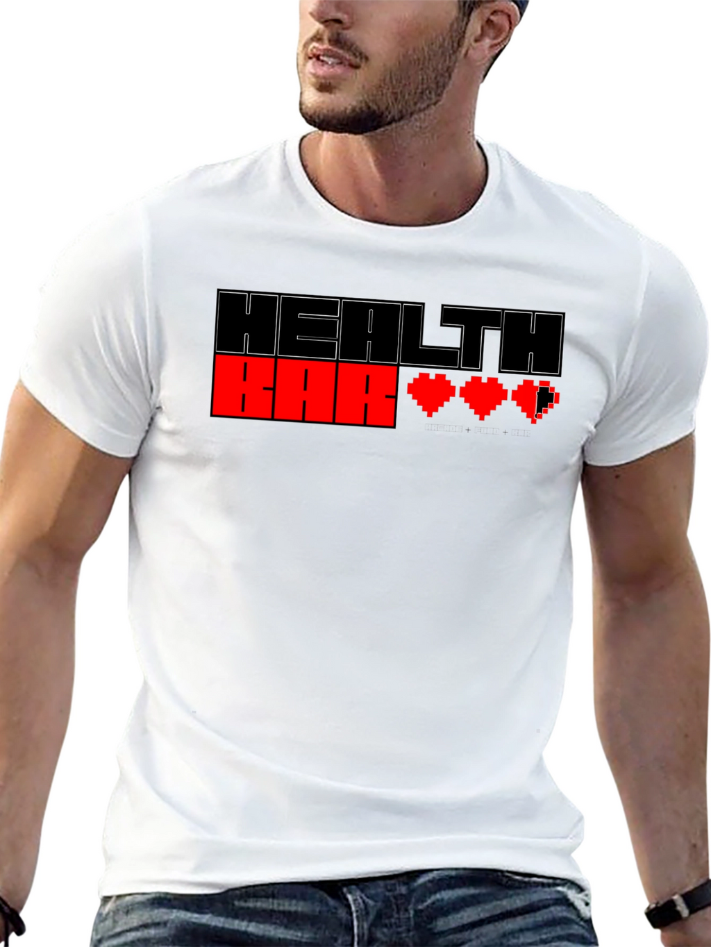 Health Bar Pixel Art Gamer T-Shirt