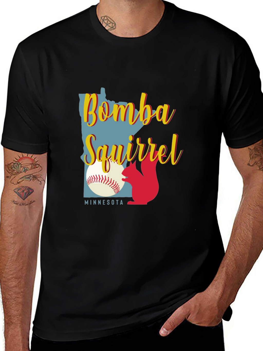 Bombs Squirrel Minnesota Baseball Graphic Tee