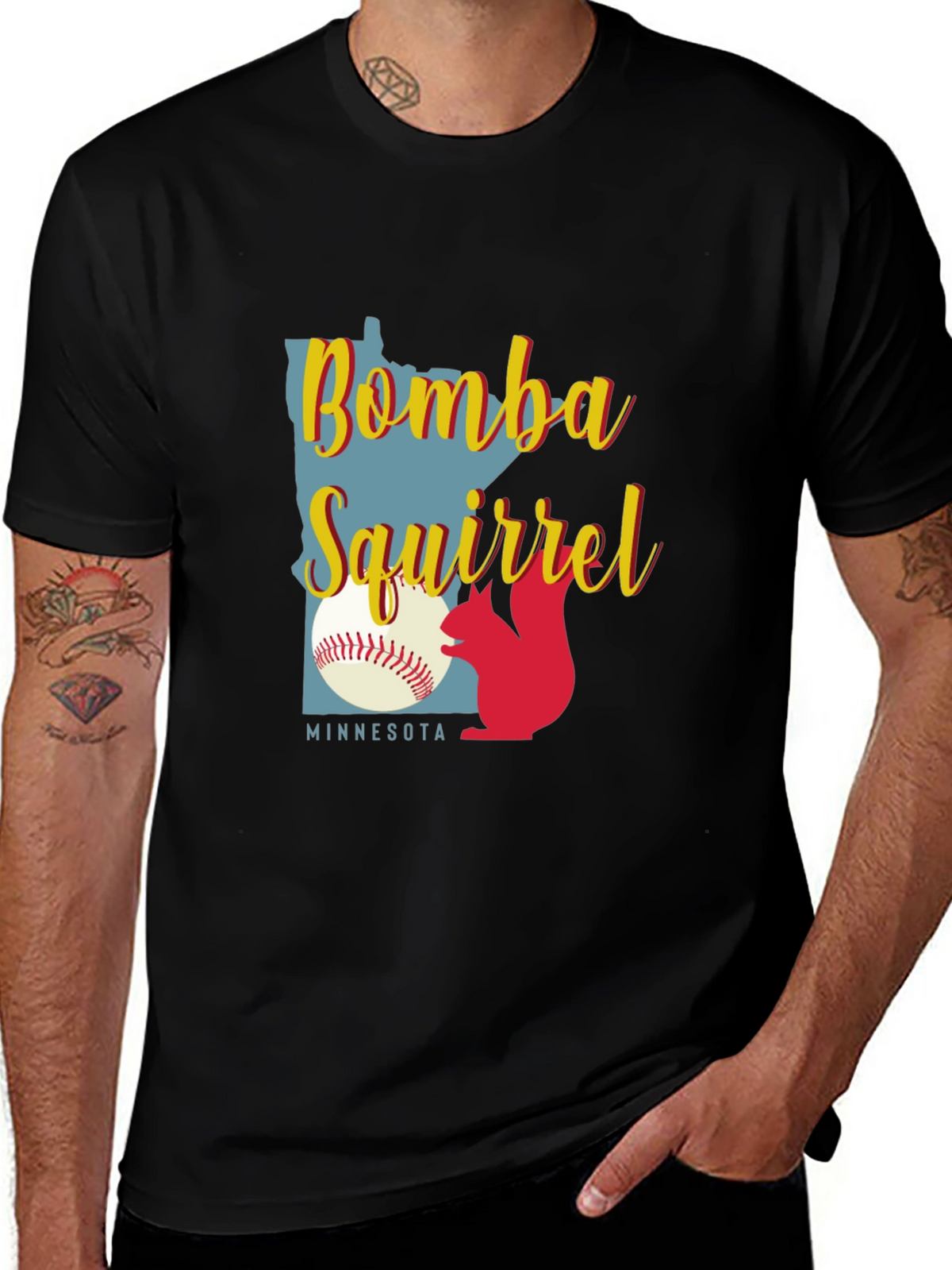 Bombs Squirrel Minnesota Baseball Graphic Tee