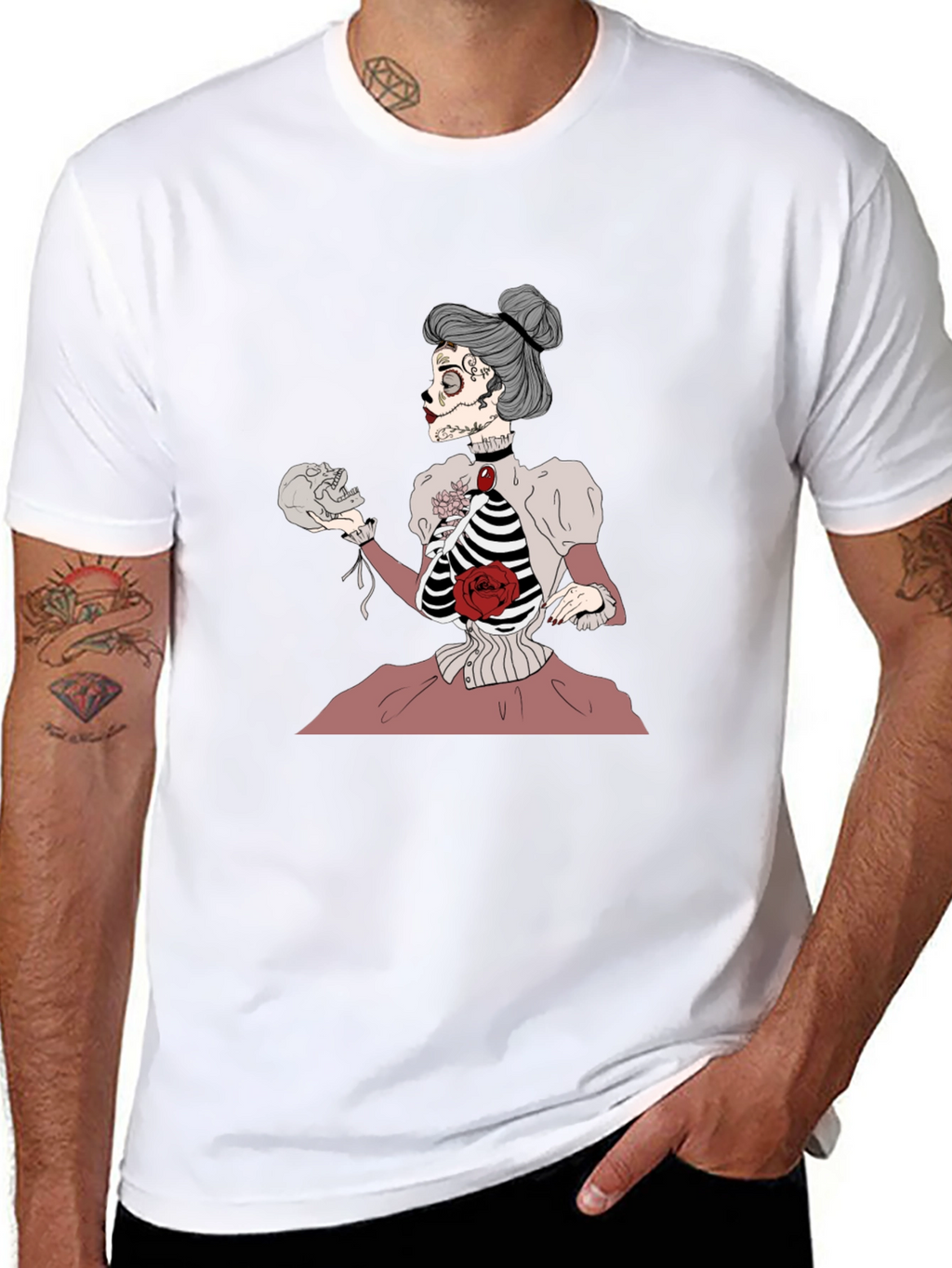 Skeleton Lady T-Shirt - Unique Goth Style Tee