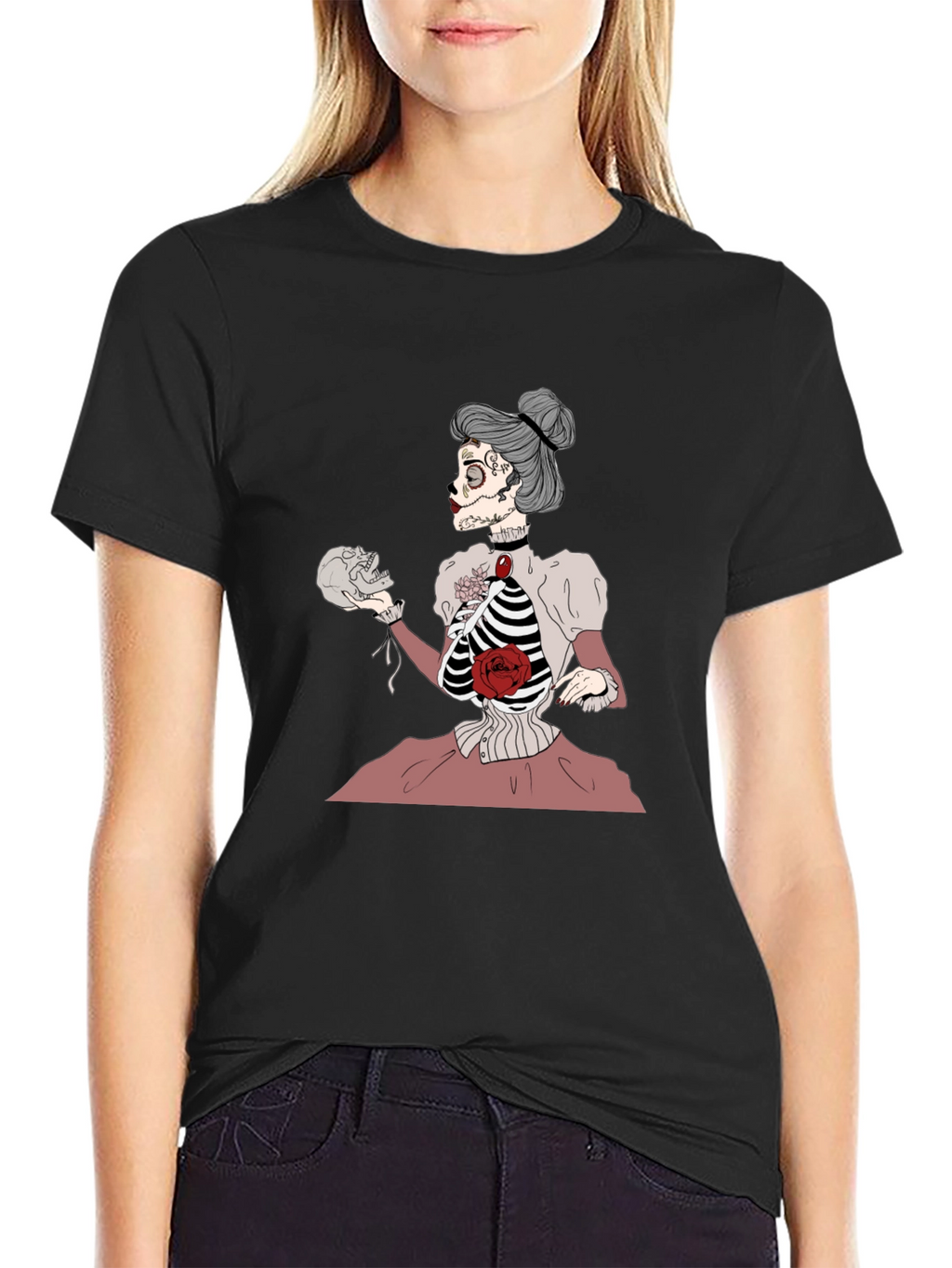 Skeleton Lady T-Shirt - Unique Goth Style Tee