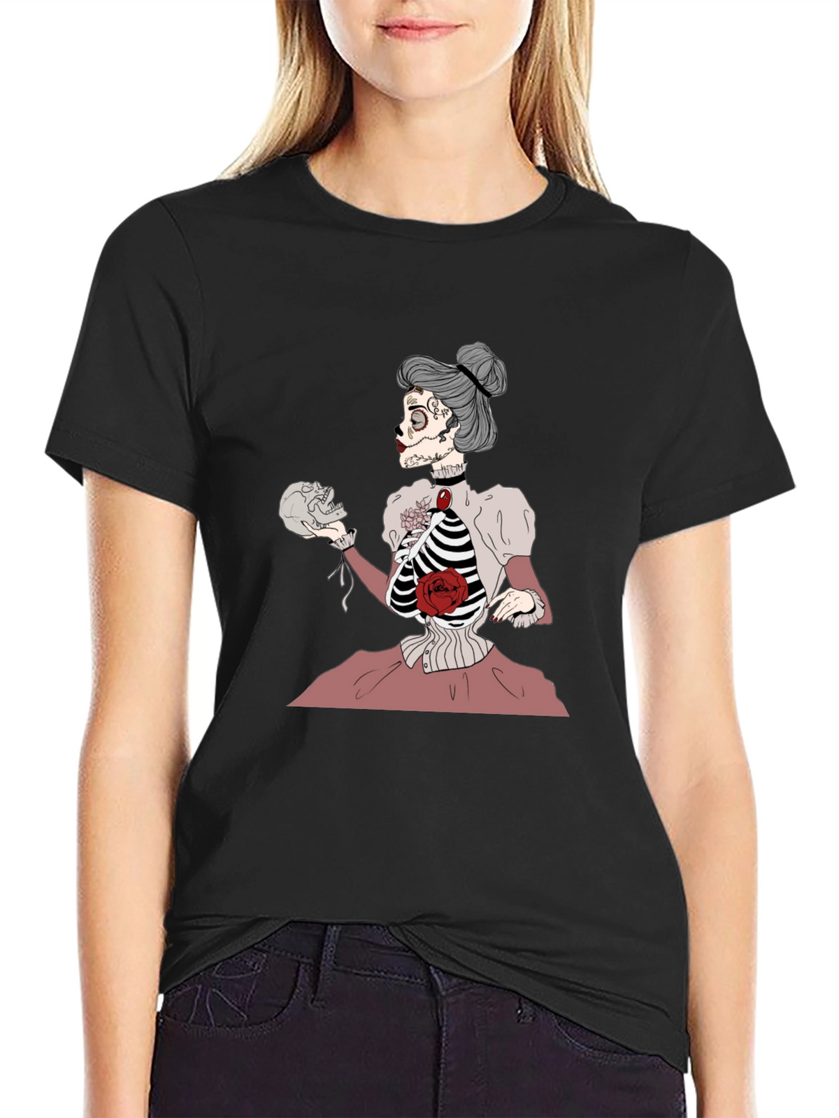 Skeleton Lady T-Shirt - Unique Goth Style Tee