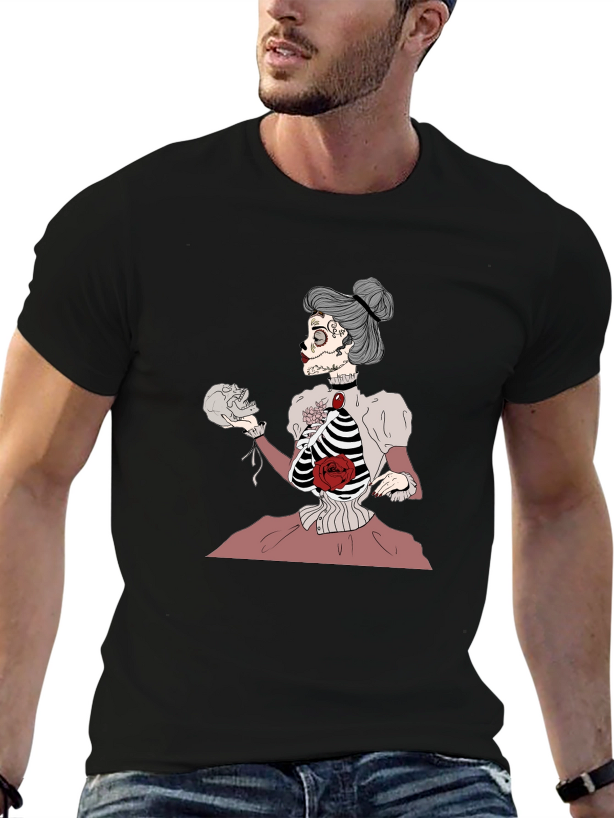 Skeleton Lady T-Shirt - Unique Goth Style Tee