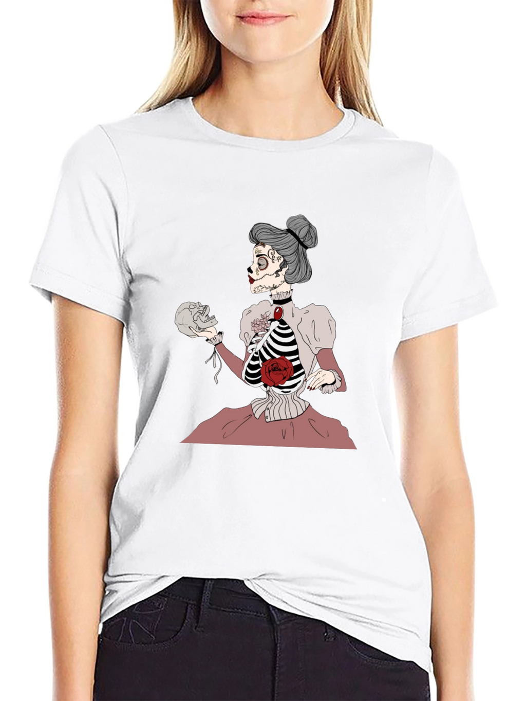 Skeleton Lady T-Shirt - Unique Goth Style Tee