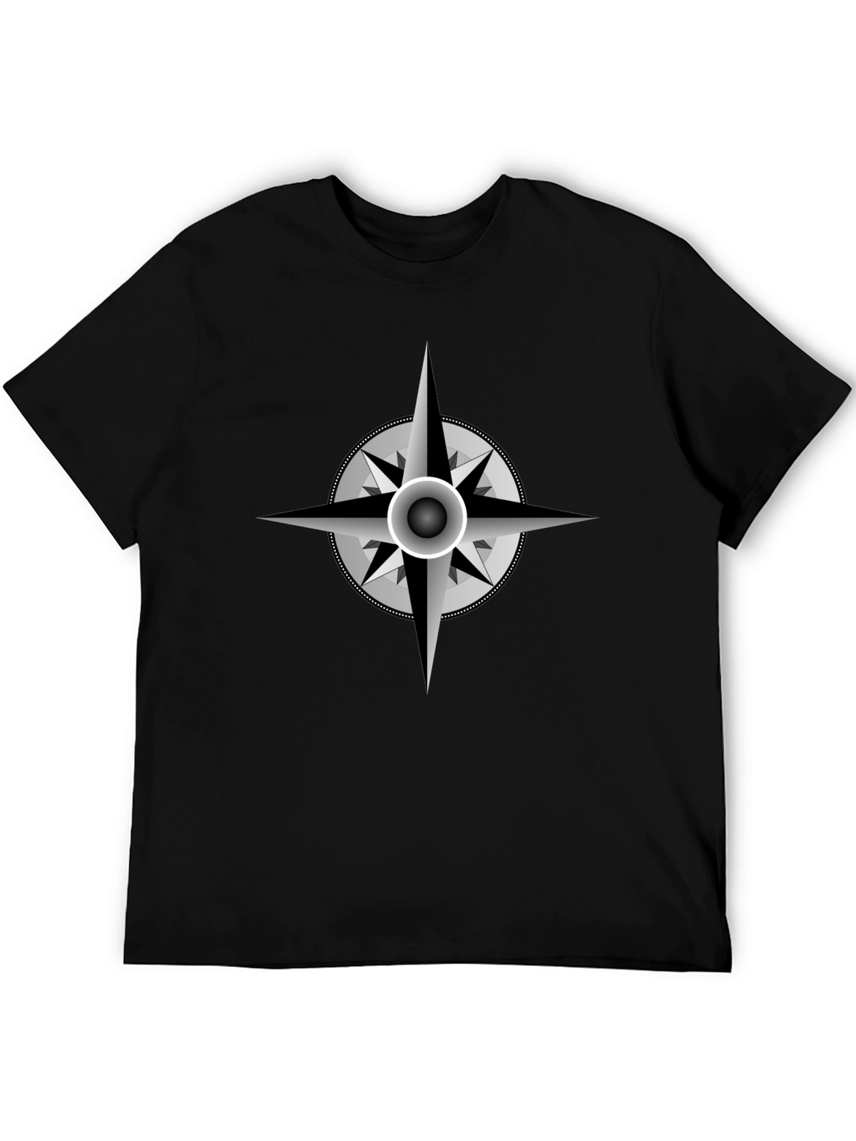 Compass Rose Graphic Black T-Shirt