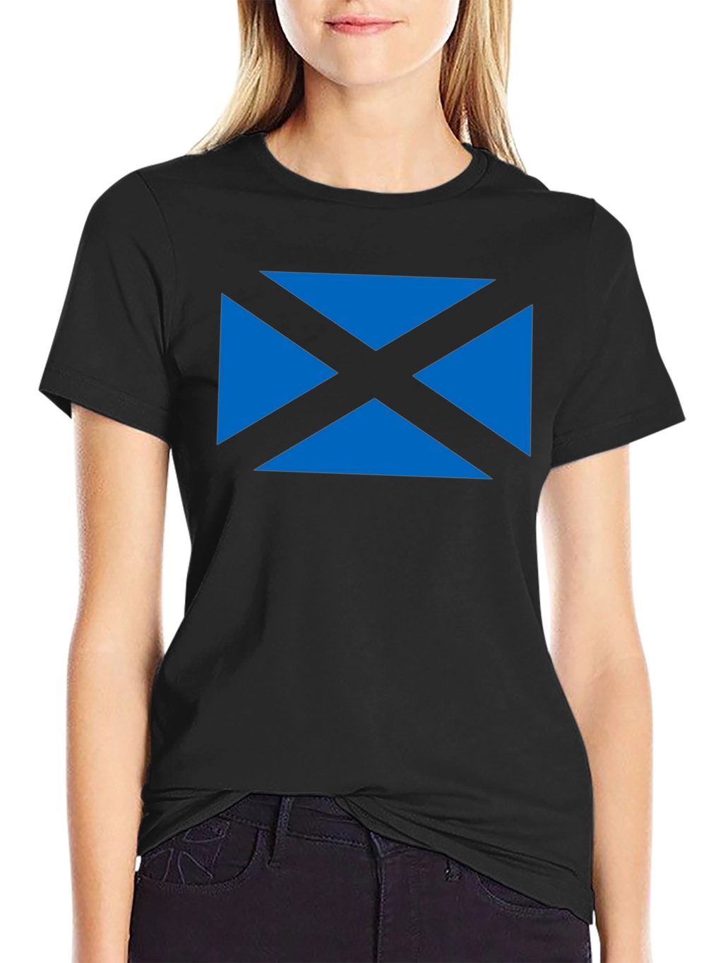 Scottish Saltire Flag Graphic Tee - Black Cotton T-Shirt