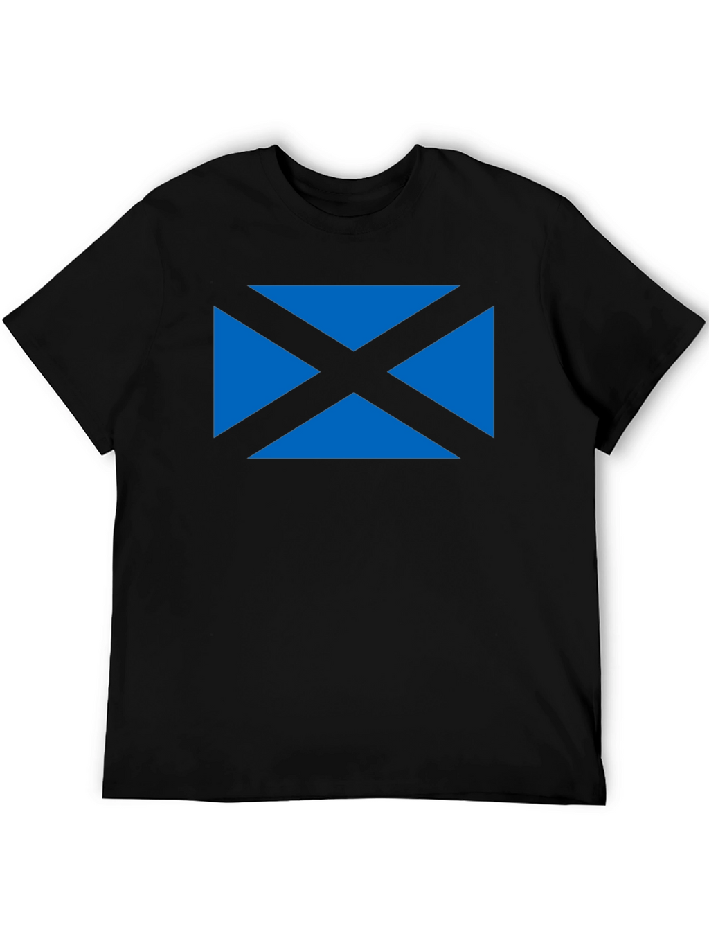 Scottish Saltire Flag Graphic Tee - Black Cotton T-Shirt