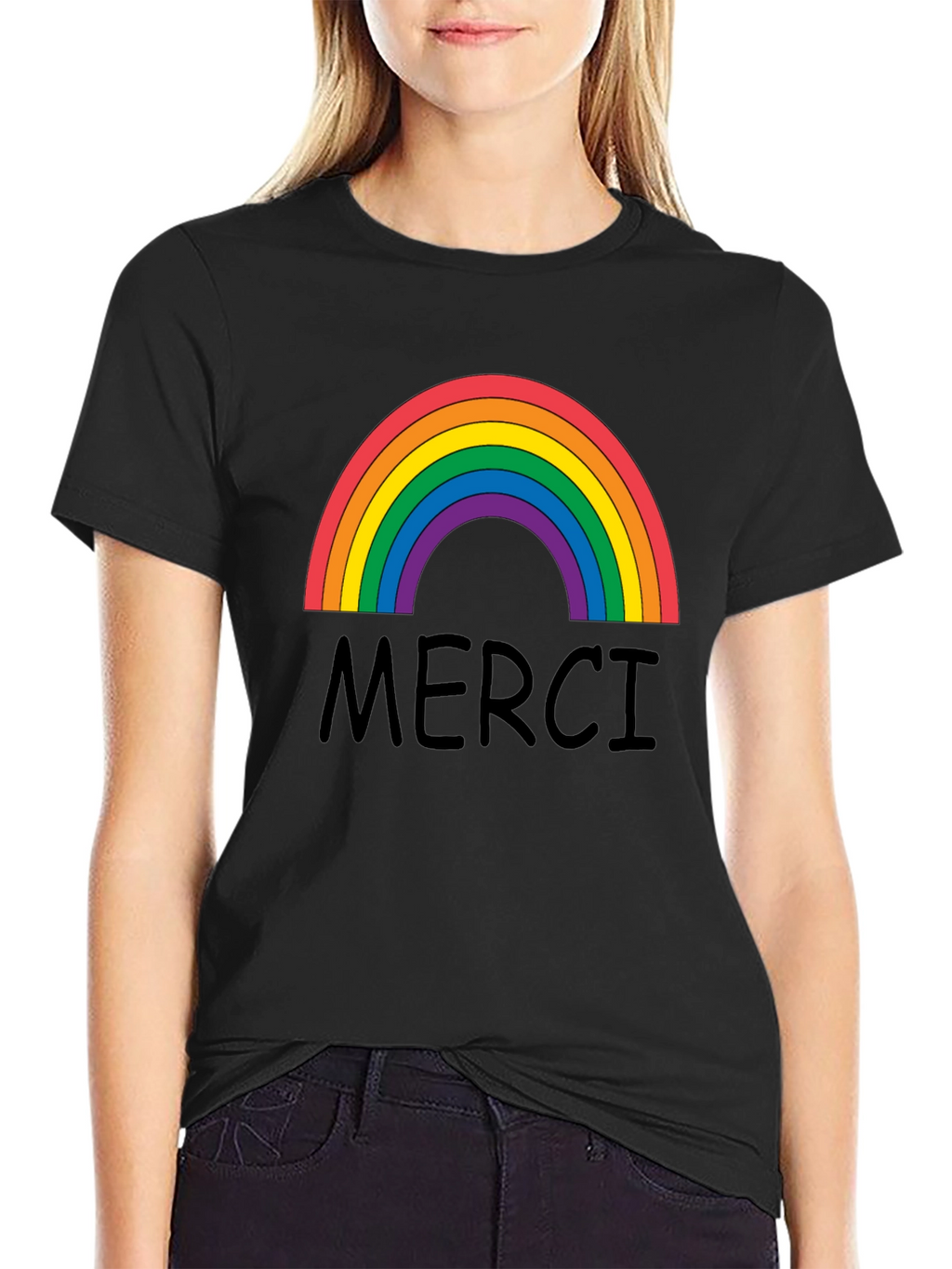 Merci Rainbow Graphic T-Shirt