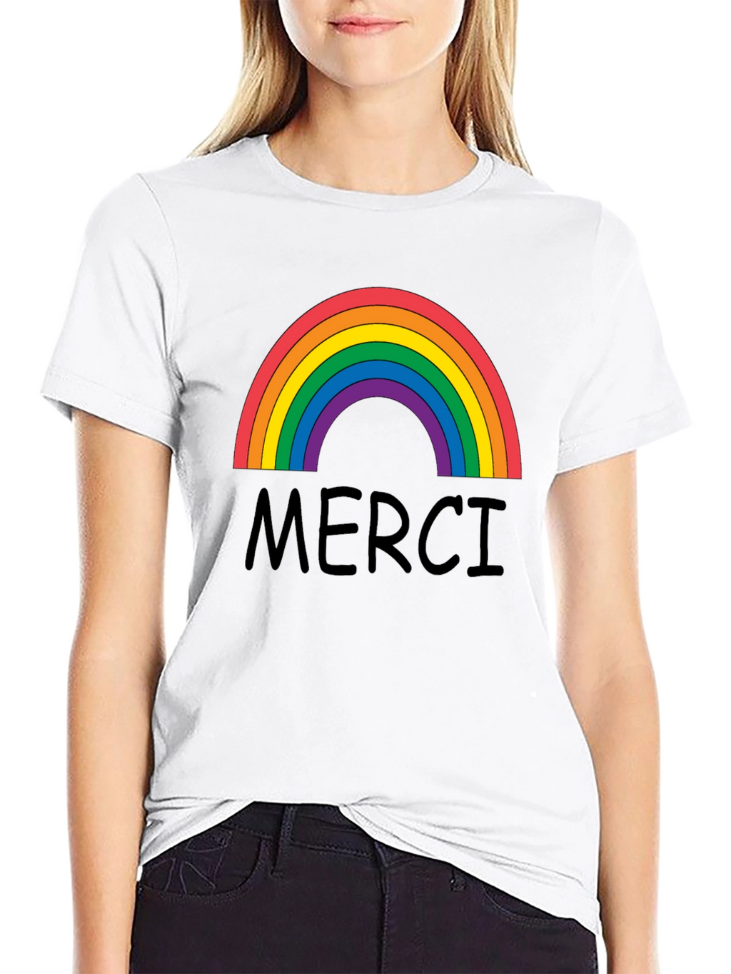 Merci Rainbow Graphic T-Shirt