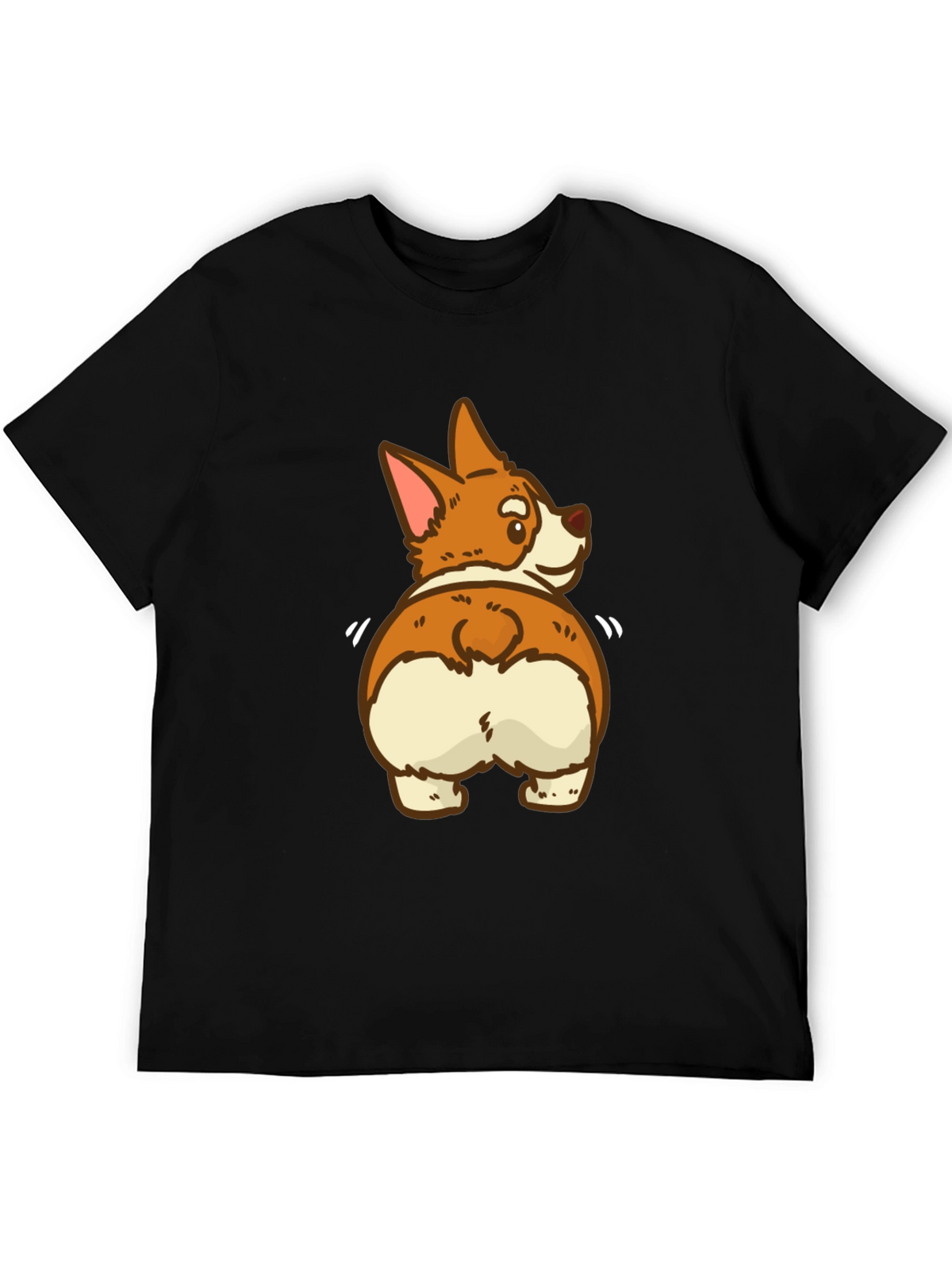 Funny Corgi Butt Black T-Shirt