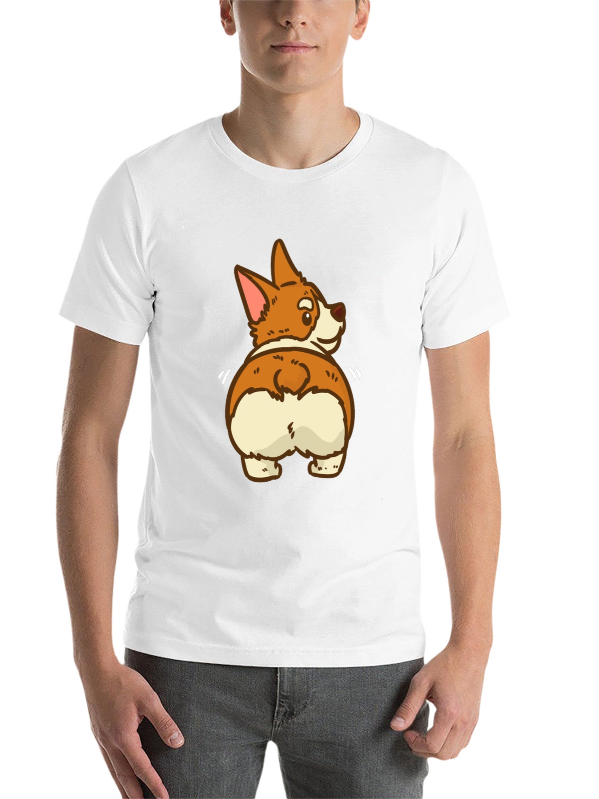 Funny Corgi Butt Black T-Shirt