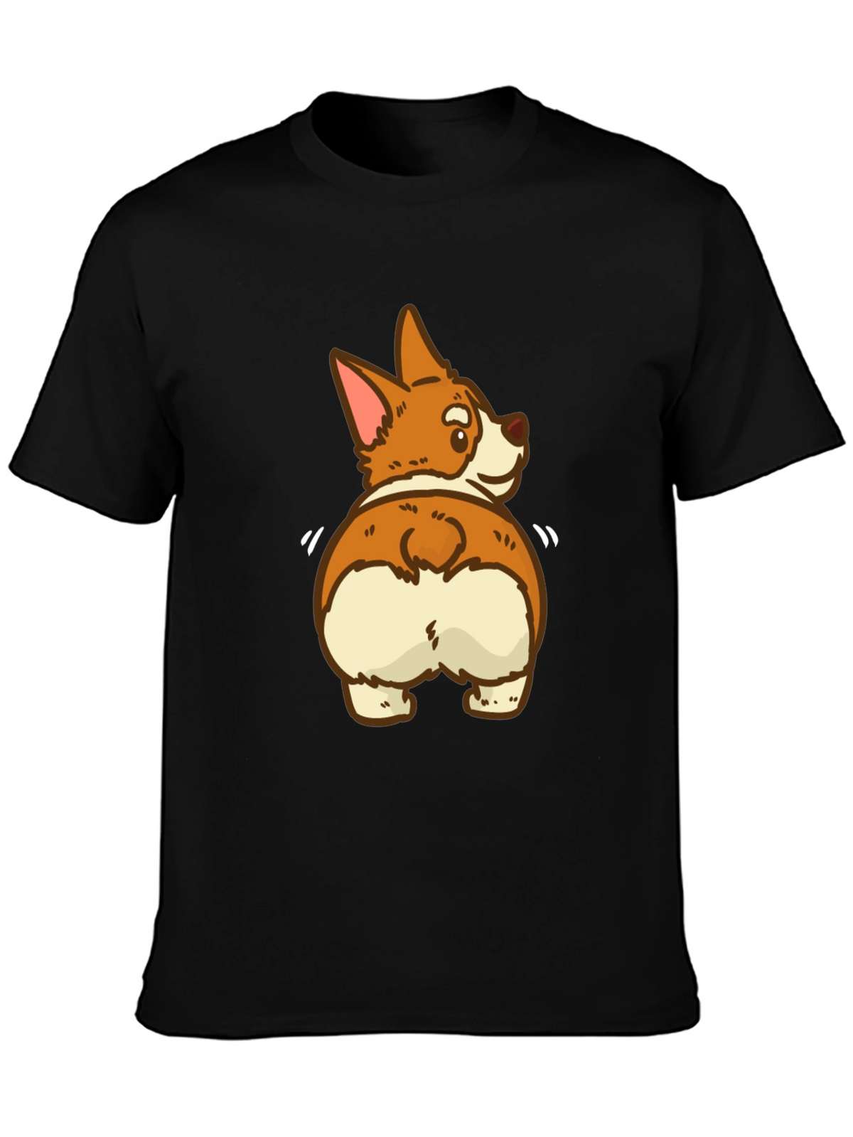 Funny Corgi Butt Black T-Shirt