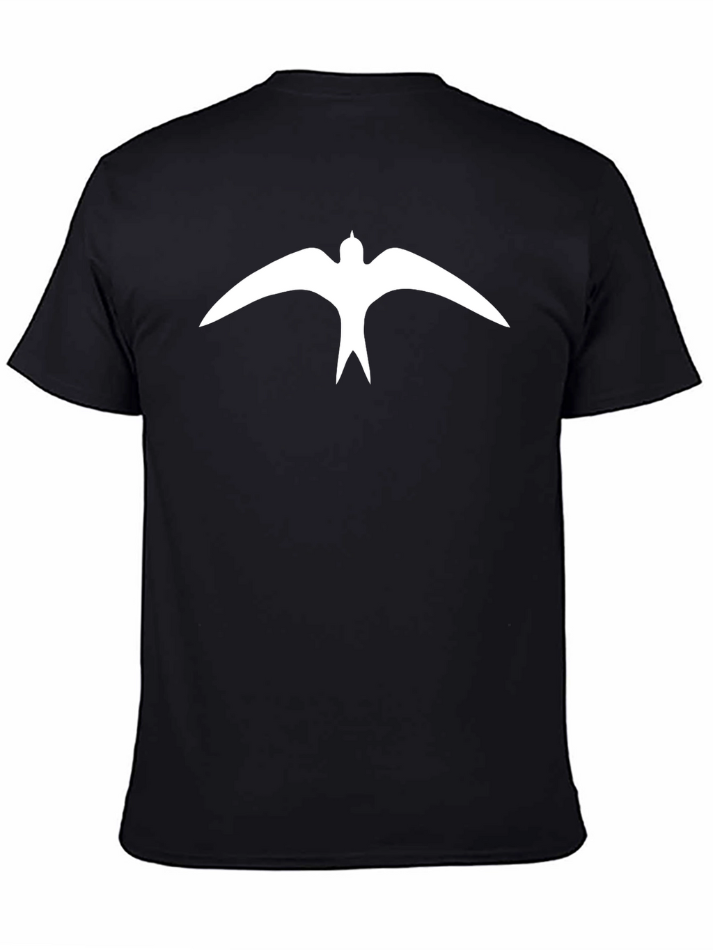 Stylish Black T-Shirt with White Bird Graphic