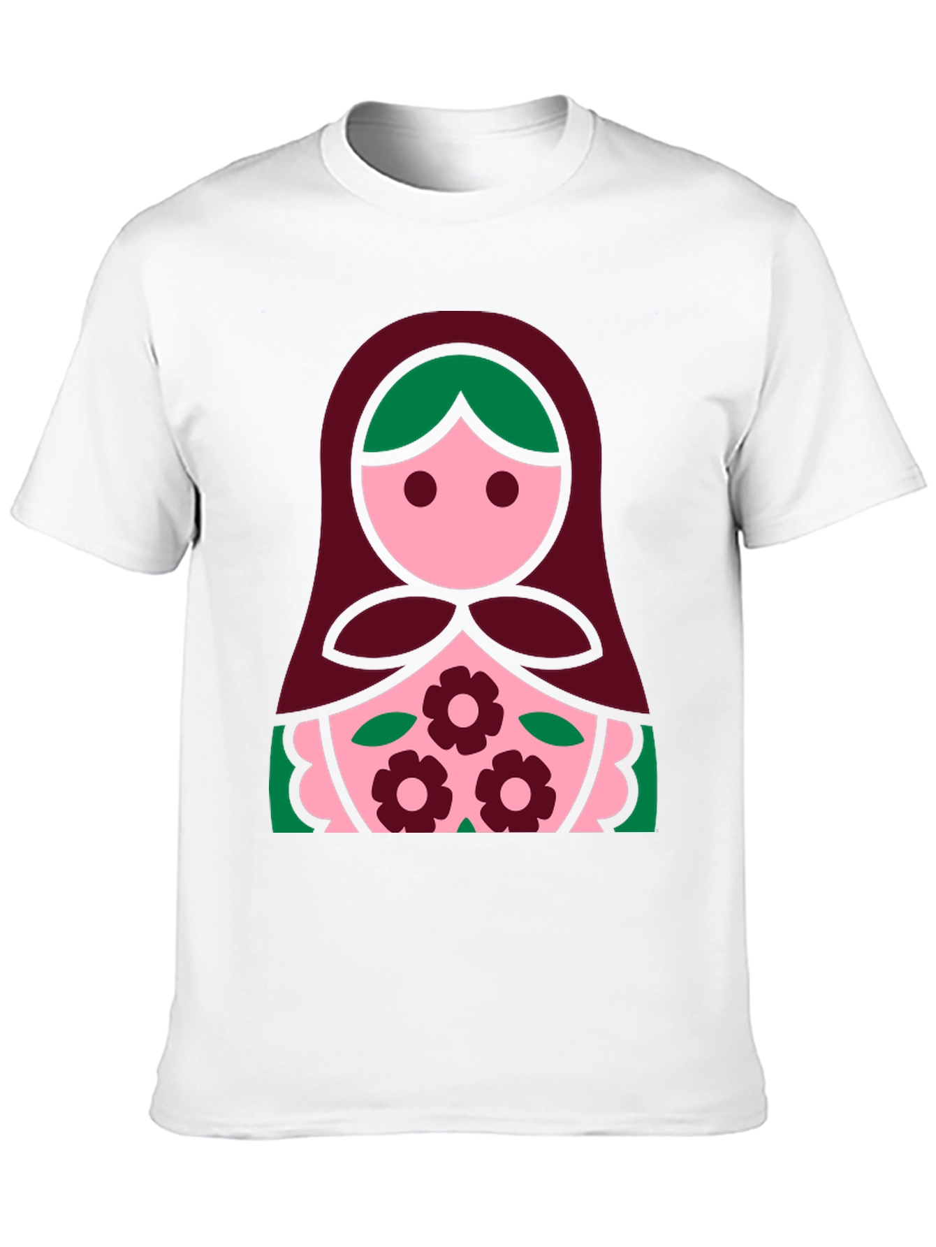 Matryoshka Doll Graphic Tee - Black Cotton Shirt