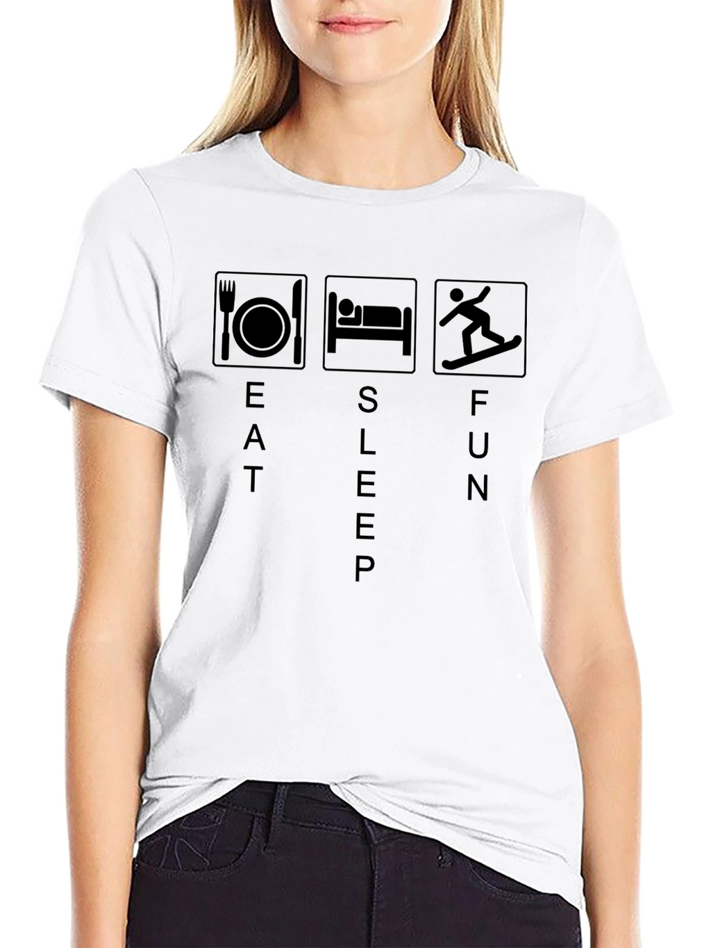 Eat Sleep Fun Black T-Shirt