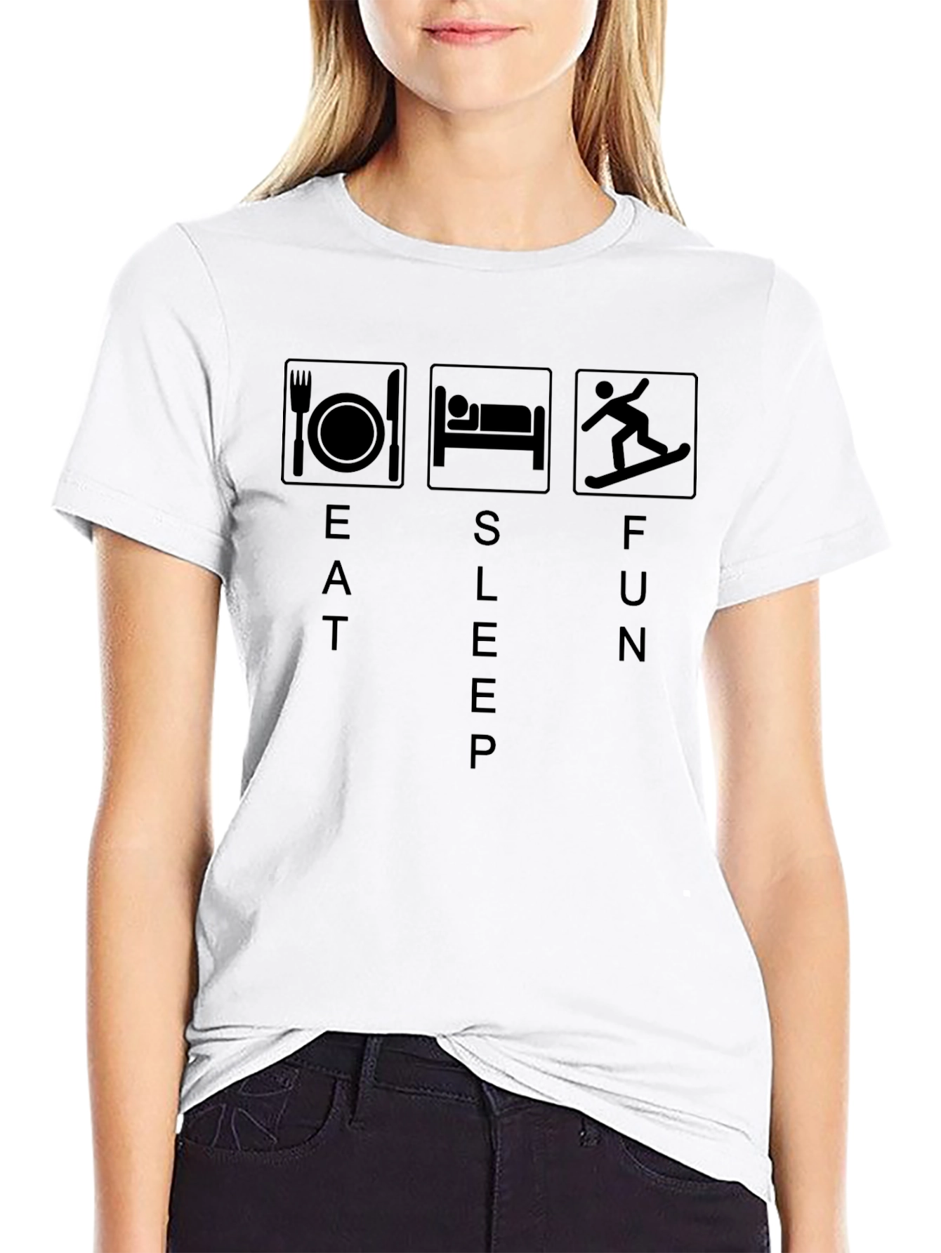 Eat Sleep Fun Black T-Shirt