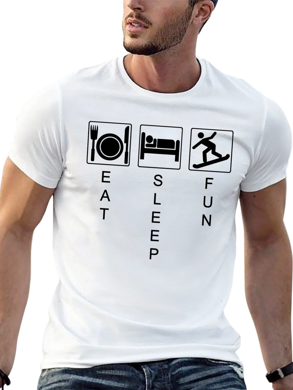 Eat Sleep Fun Black T-Shirt