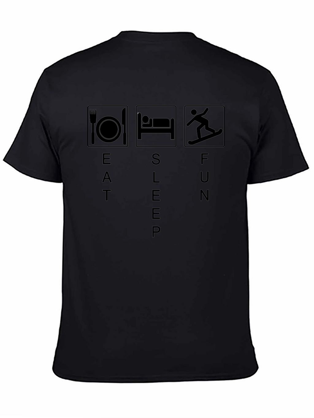 Eat Sleep Fun Black T-Shirt