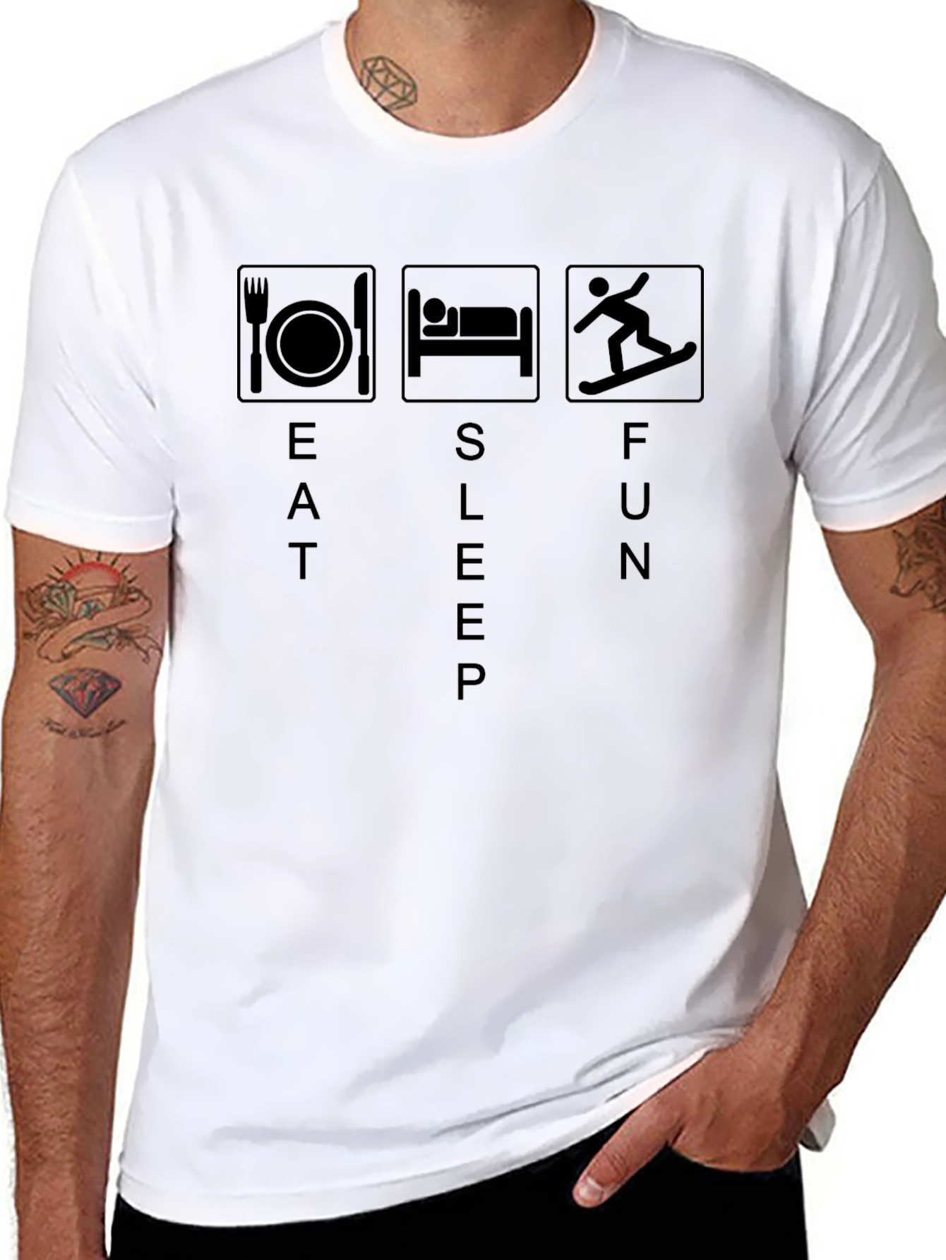 Eat Sleep Fun Black T-Shirt