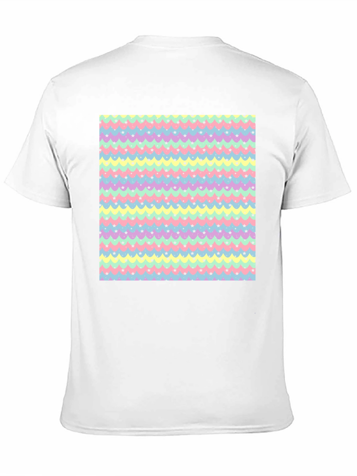Pastel Waves & Stars Black Tee