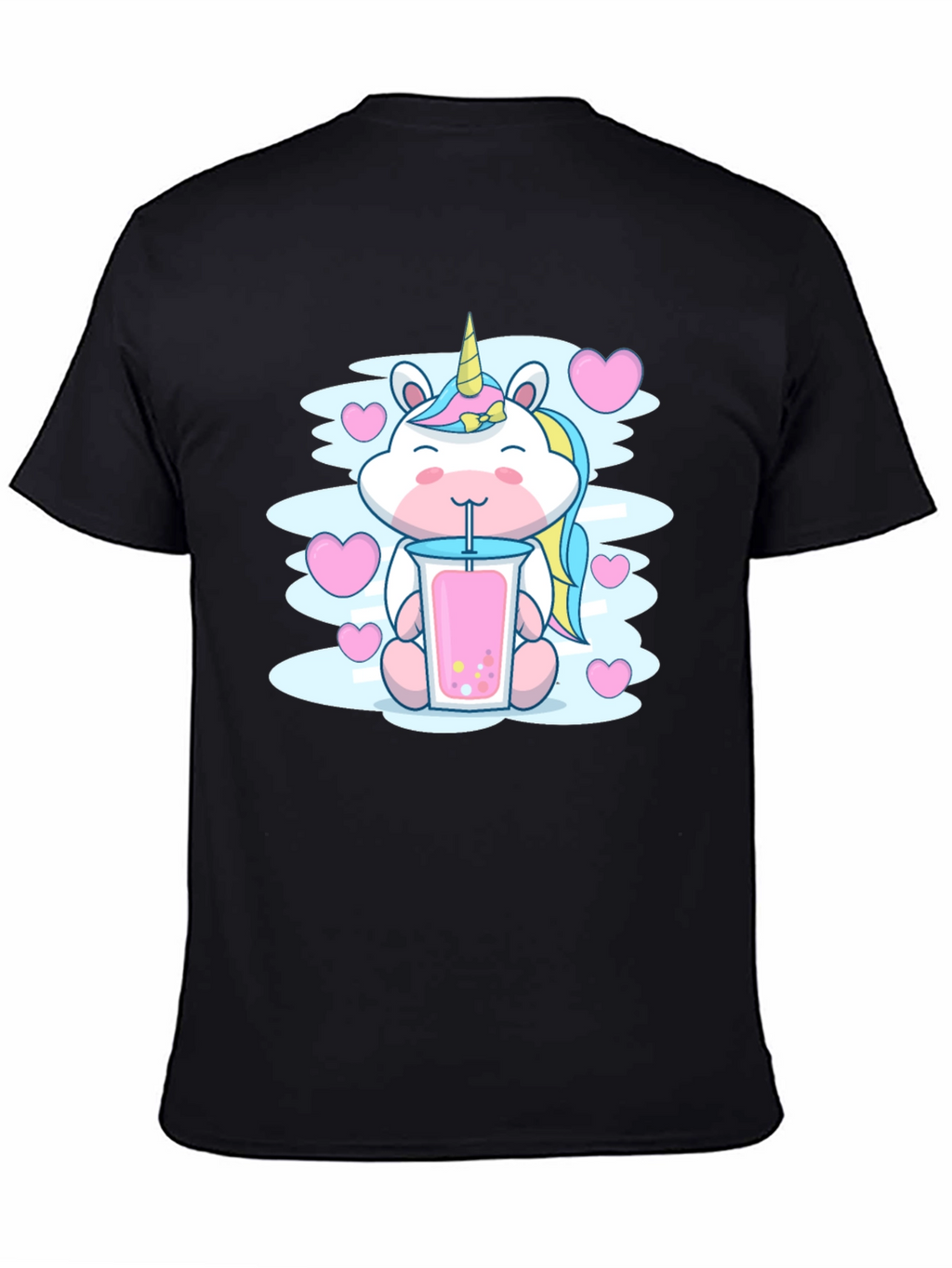 Cute Unicorn Bubble Tea Graphic T-Shirt