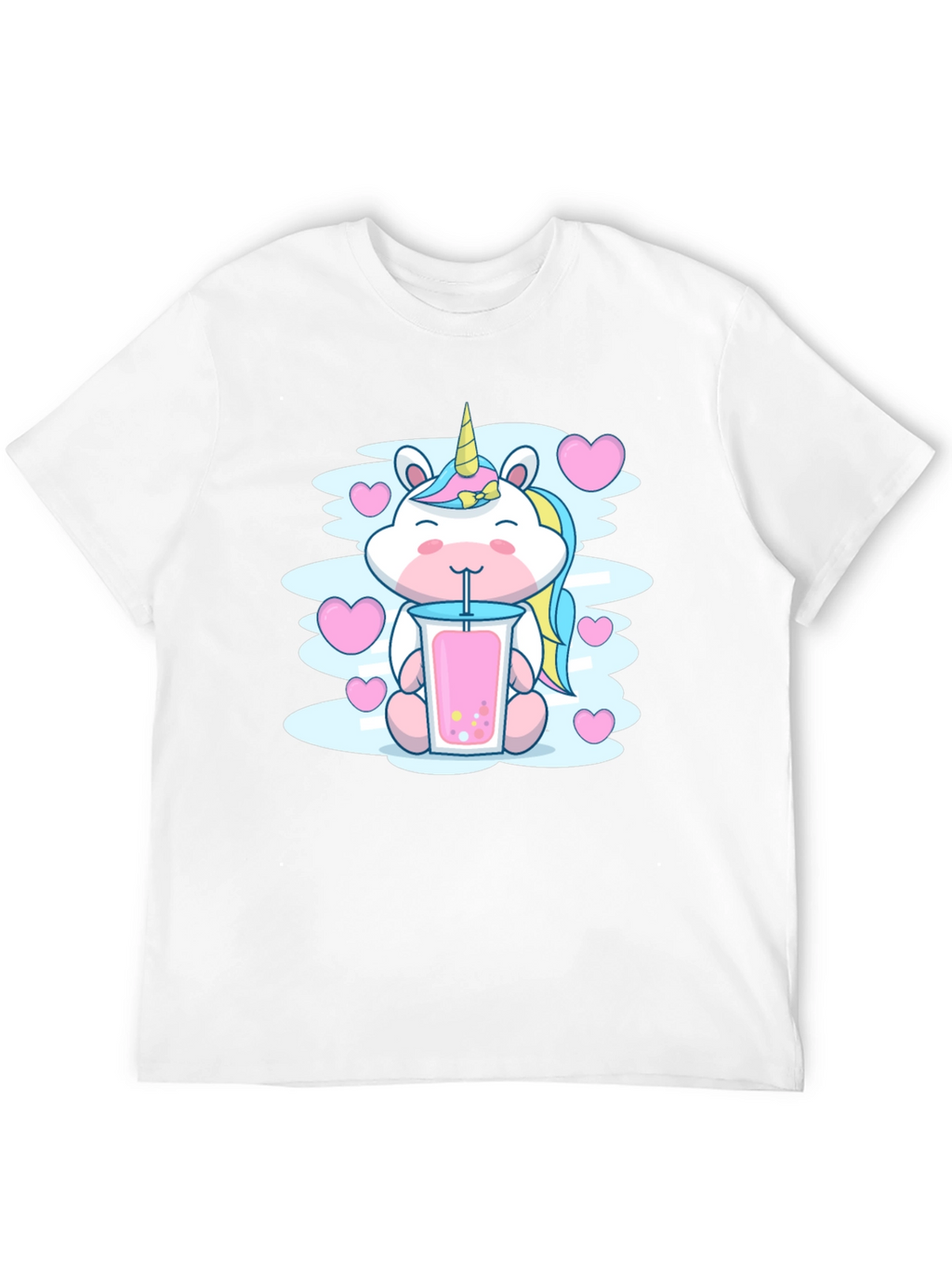 Cute Unicorn Bubble Tea Graphic T-Shirt