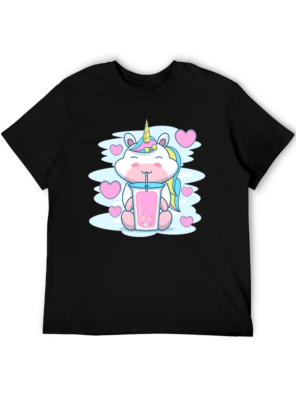 Cute Unicorn Bubble Tea Graphic T-Shirt