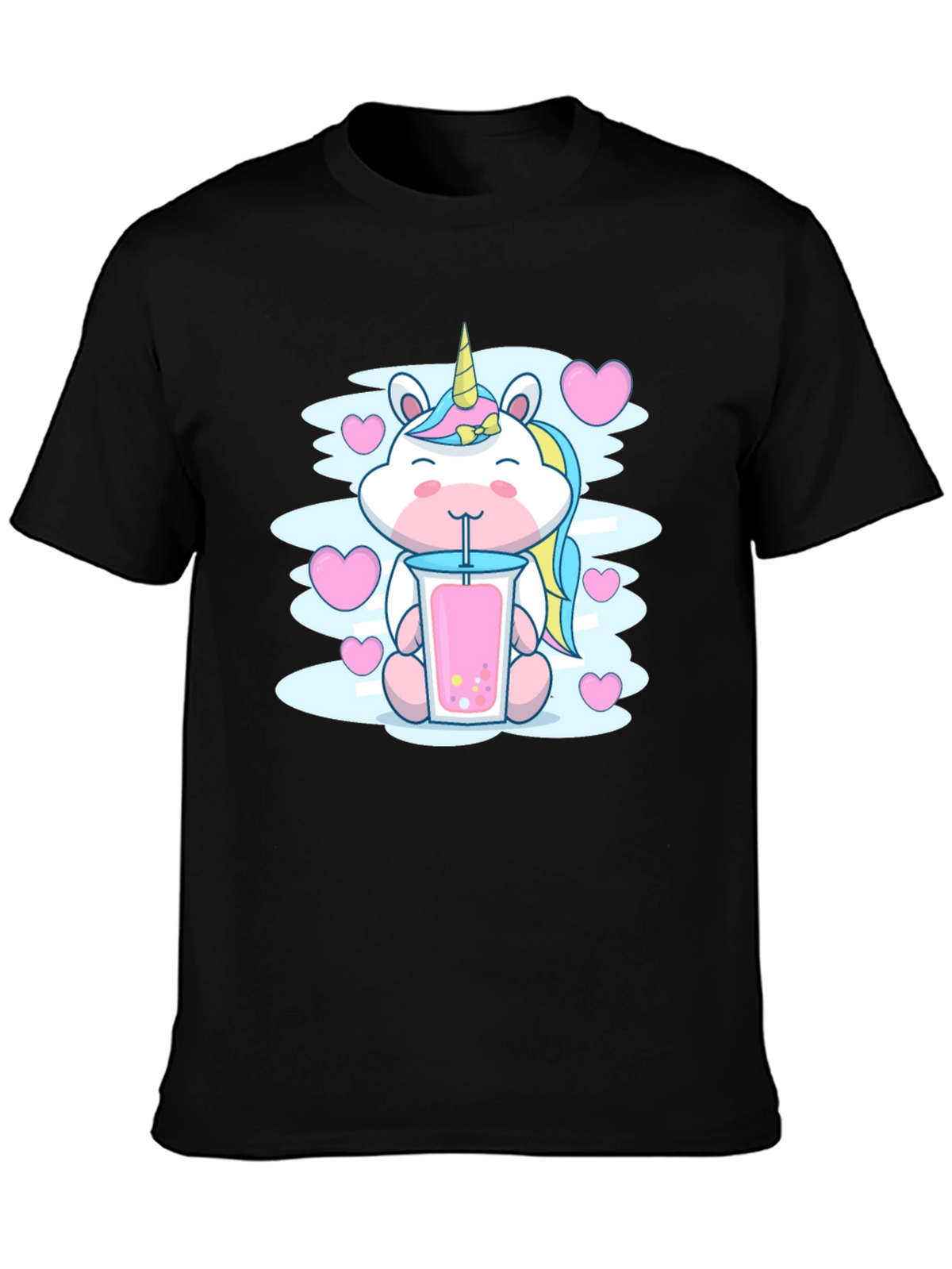 Cute Unicorn Bubble Tea Graphic T-Shirt
