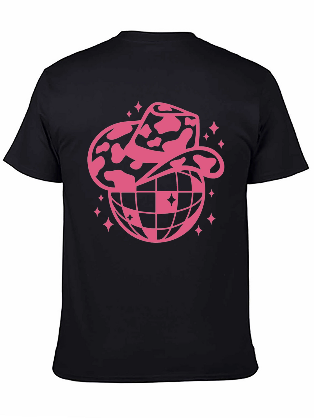 Cowboy Hat Disco Globe Black T-Shirt
